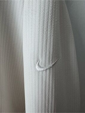 Nike White Ribbed Quarter Zip Dri Fit Pullover XXL Athletic Minimal 1/4 zip